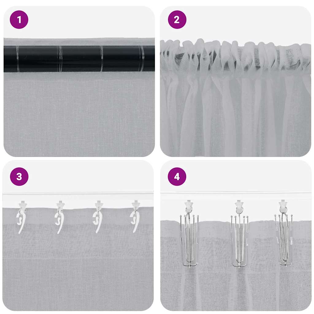 Κουρτίνα βυσσινί 2 pcs Σκούρο Γκρι 260 x 140 εκ. Πολυεστέρας