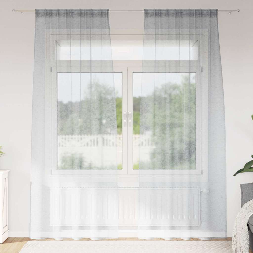 Κουρτίνα βυσσινί 2 pcs Σκούρο Γκρι 260 x 140 εκ. Πολυεστέρας