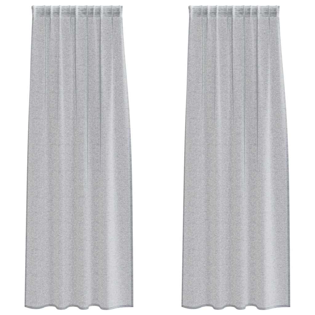 Κουρτίνα βυσσινί 2 pcs Σκούρο Γκρι 260 x 140 εκ. Πολυεστέρας