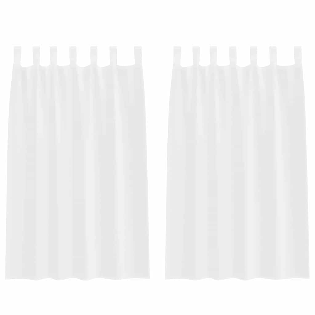 Κουρτίνα βυσσινί 2 pcs Λευκό 175 x 140 εκ. Πολυεστέρας