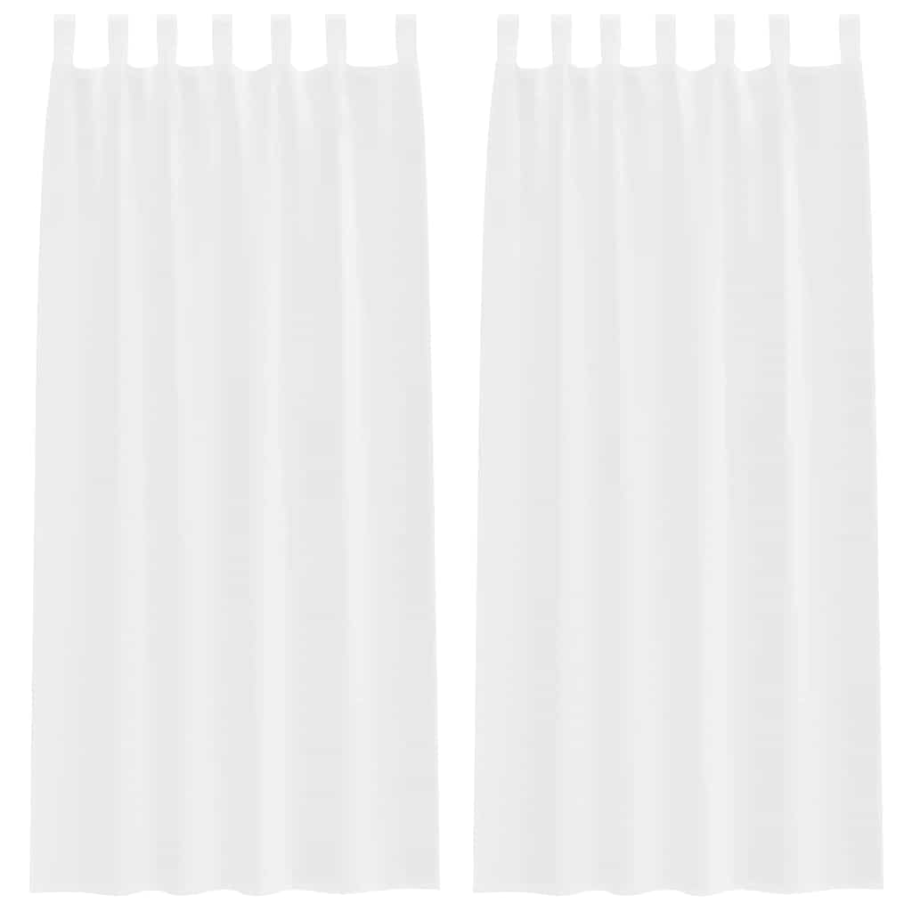Κουρτίνα βυσσινί 2 pcs Λευκό 245 x 140 εκ. Πολυεστέρας