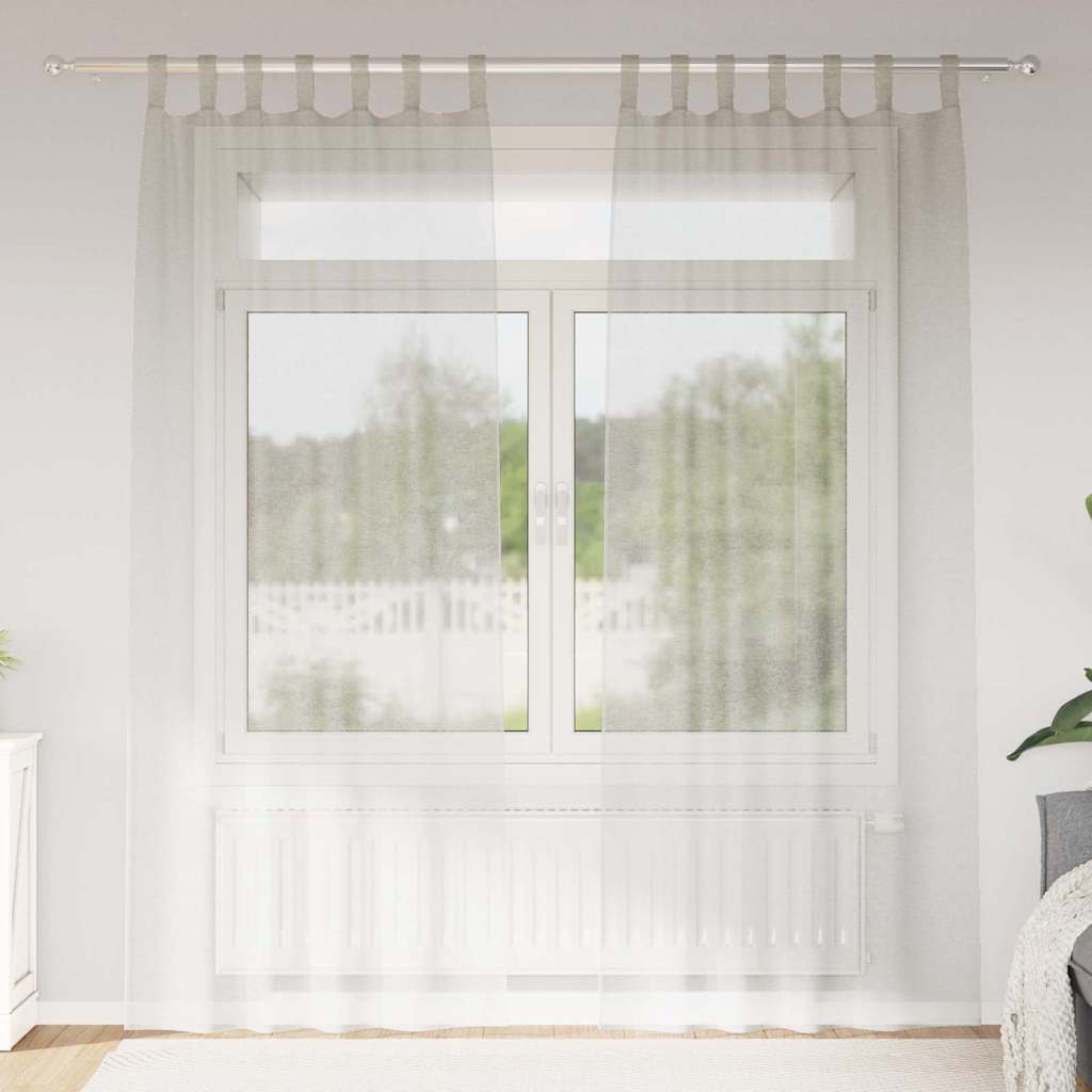 Κουρτίνα βυσσινί 2 pcs Κρεμ 260 x 140 εκ. Πολυεστέρας