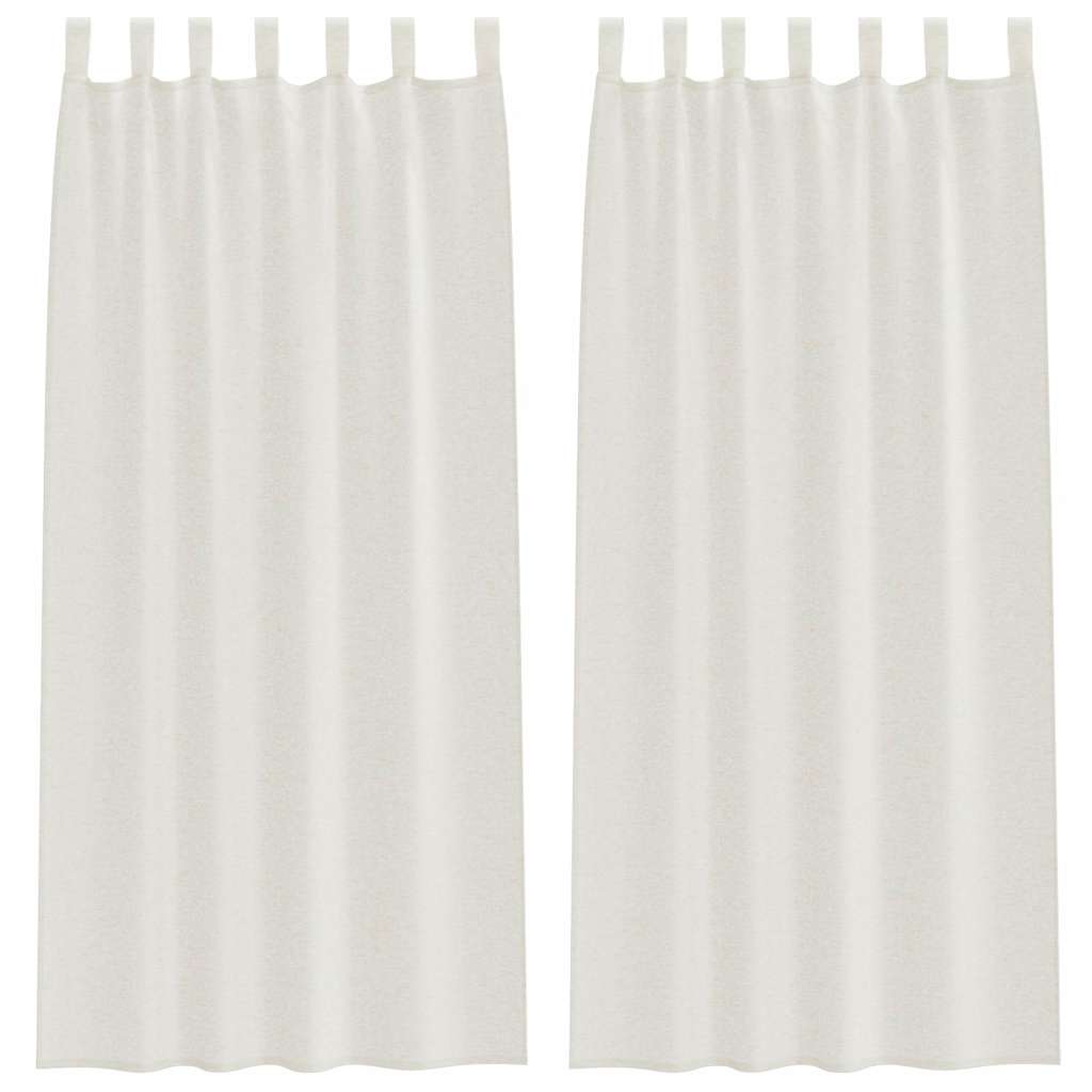Κουρτίνα βυσσινί 2 pcs Κρεμ 260 x 140 εκ. Πολυεστέρας