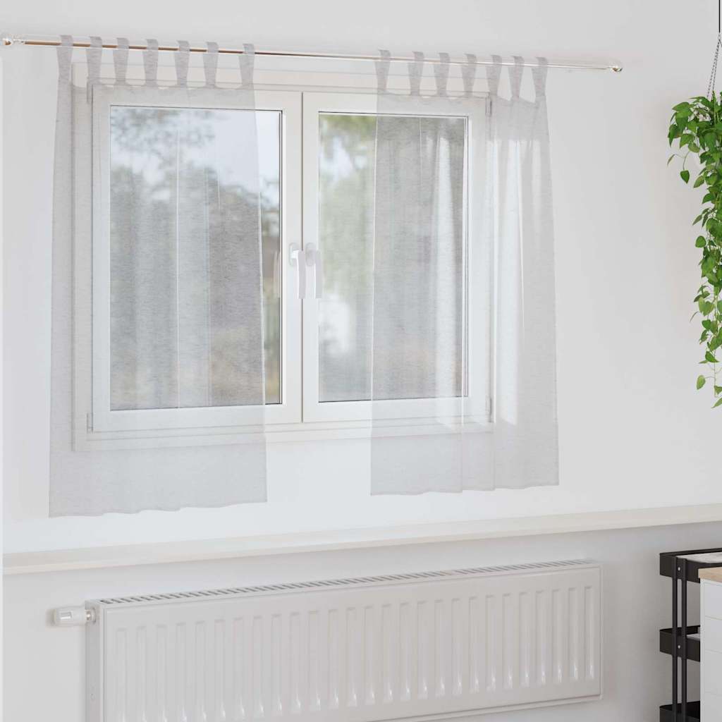 Κουρτίνα βυσσινί 2 pcs Ανοιχτό γκρι 140 x 140 cm Πολυεστέρας - Pakobazaar