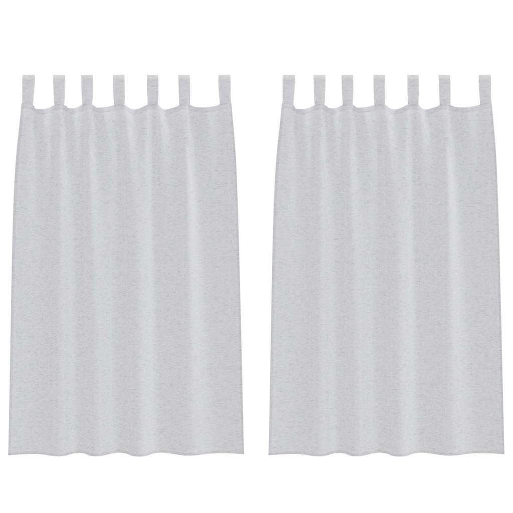 Κουρτίνα βυσσινί 2 pcs Ανοιχτό γκρι 175 x 140 εκ. Πολυεστέρας