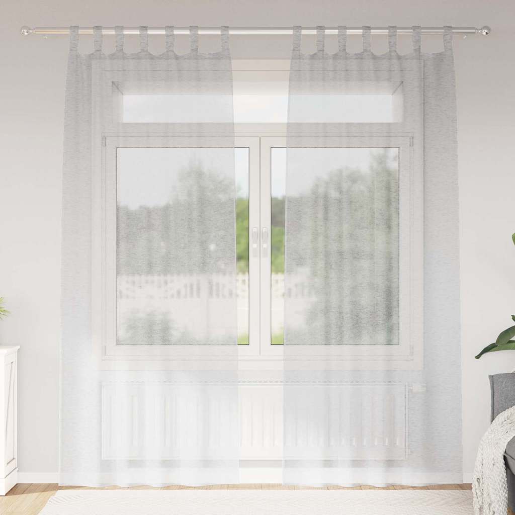 Κουρτίνα βυσσινί 2 pcs Ανοιχτό γκρι 225 x 140 εκ. Πολυεστέρας