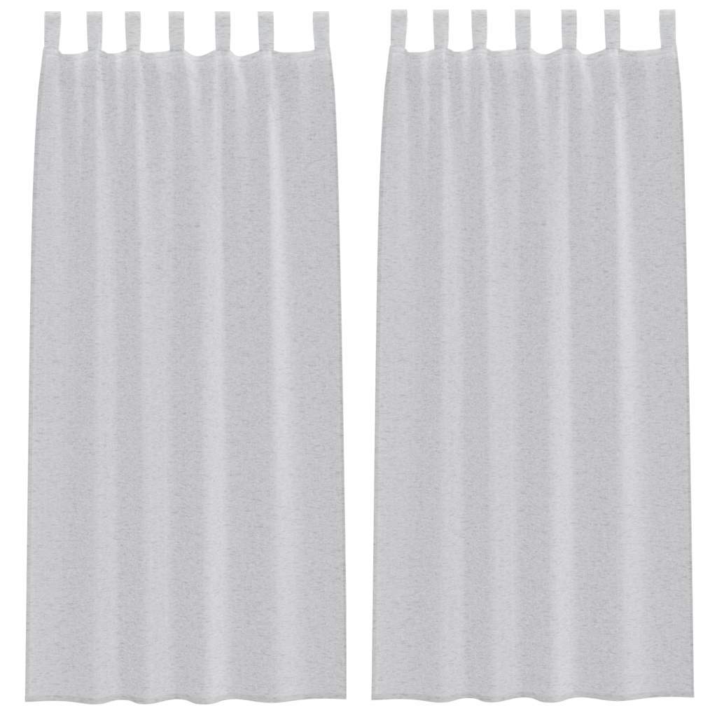 Κουρτίνα βυσσινί 2 pcs Ανοιχτό γκρι 225 x 140 εκ. Πολυεστέρας