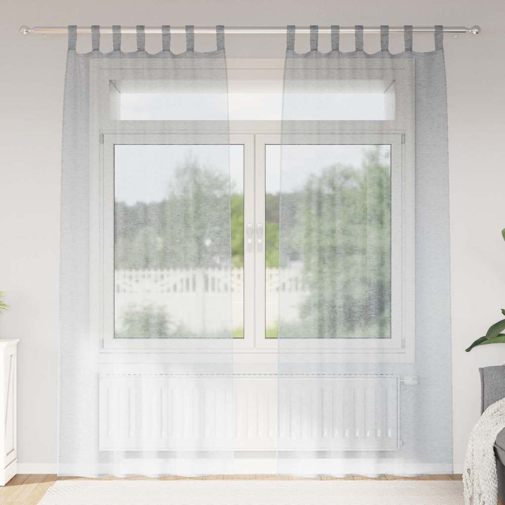Κουρτίνα βυσσινί 2 pcs Σκούρο Γκρι 245 x 140 εκ. Πολυεστέρας