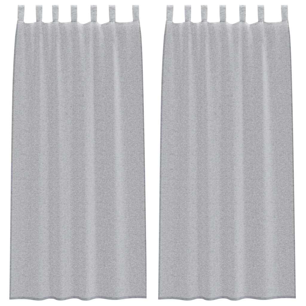 Κουρτίνα βυσσινί 2 pcs Σκούρο Γκρι 245 x 140 εκ. Πολυεστέρας