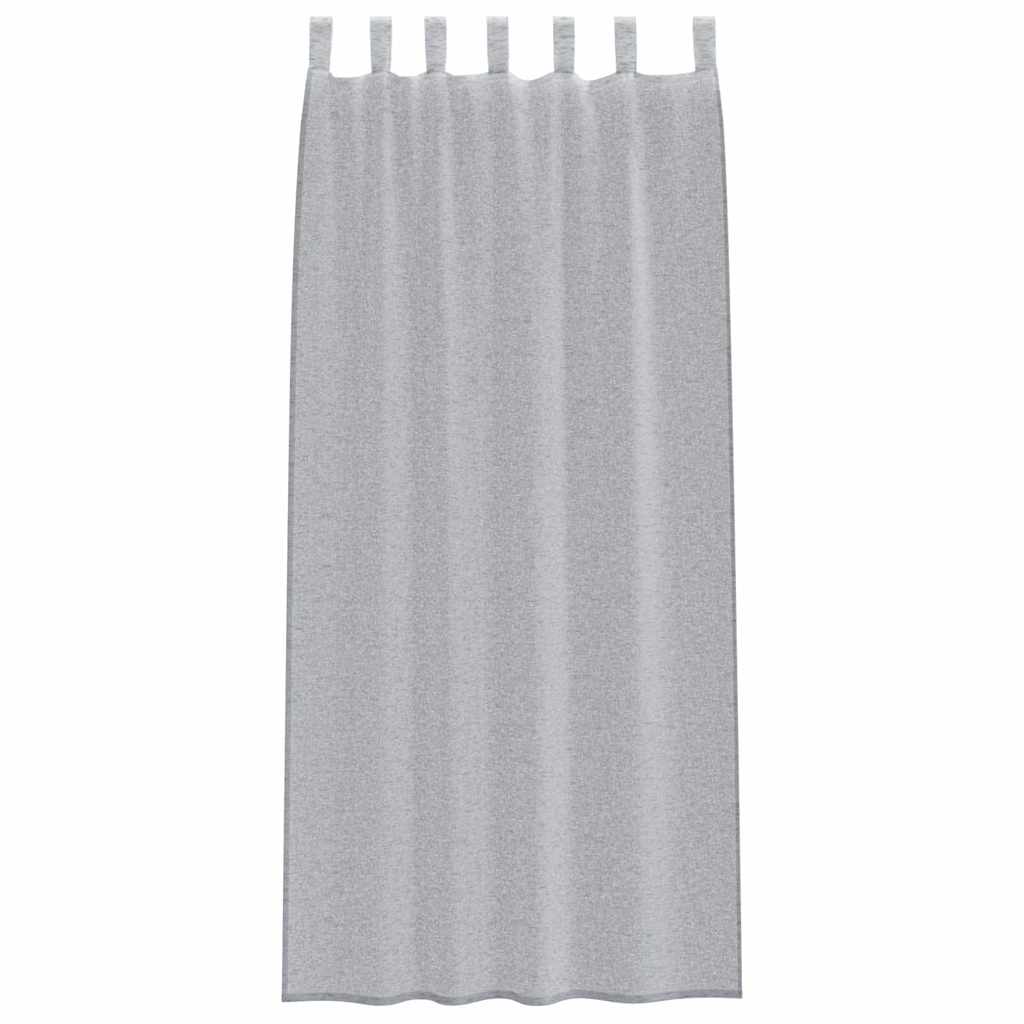 Κουρτίνα βυσσινί 2 pcs Σκούρο Γκρι 245 x 140 εκ. Πολυεστέρας