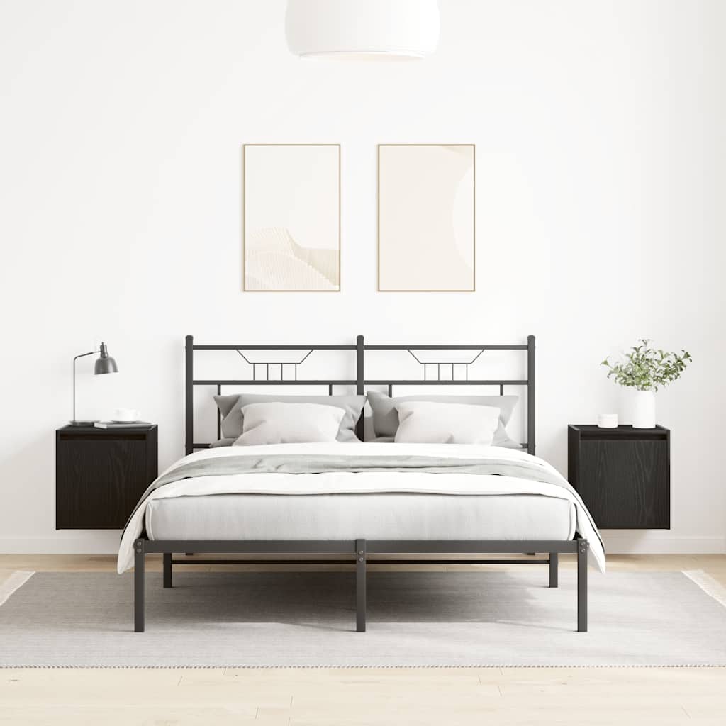 Επιτοίχια κομοδίνα 2 τεμάχια Μαύρο 38x34x40 cm