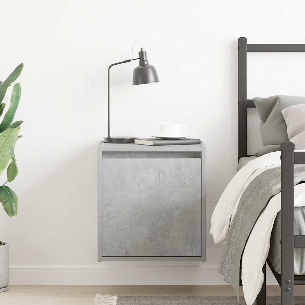 Κομοδίνο Επιτοίχιο Γκρι Σκυροδέματος 38x34x40 εκ.