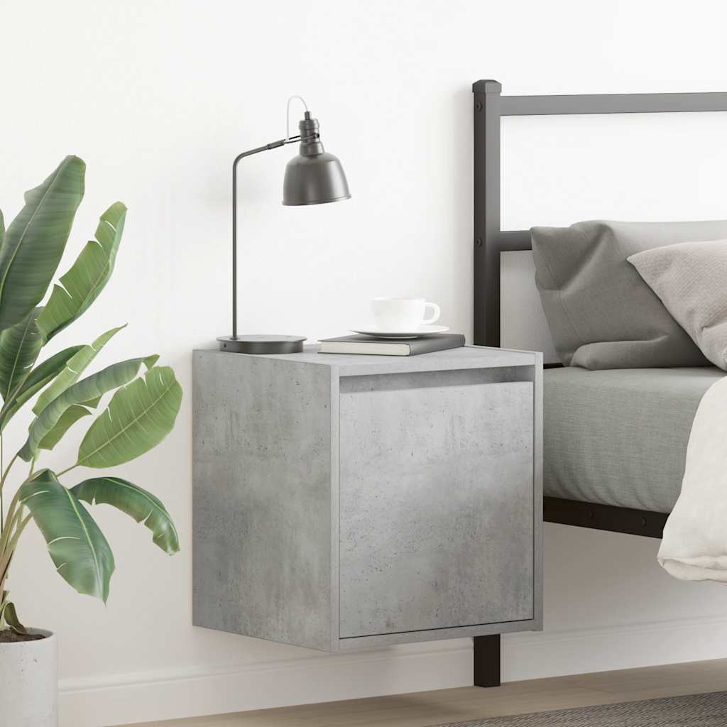 Κομοδίνο Επιτοίχιο Γκρι Σκυροδέματος 38x34x40 εκ.