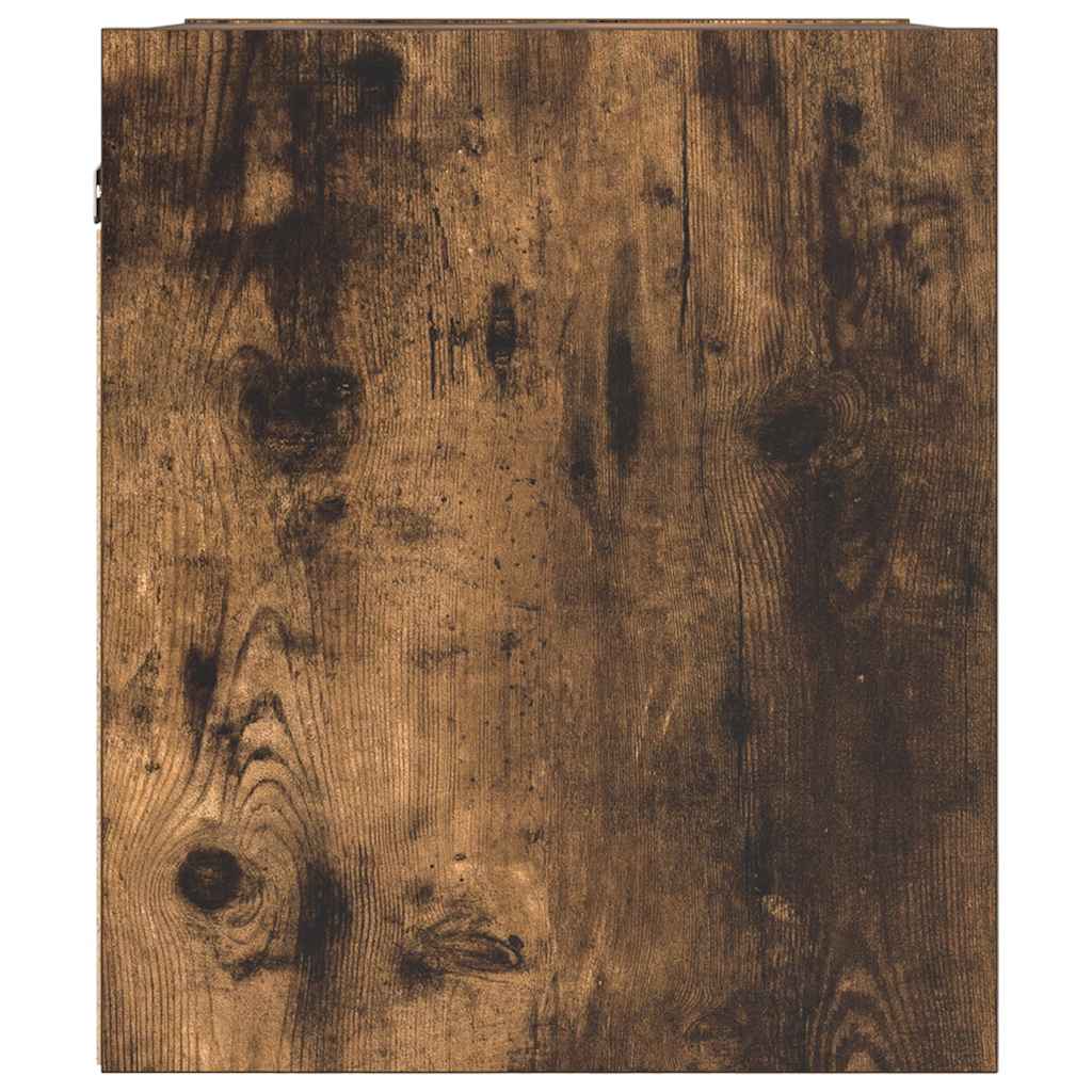 Κομοδίνο Επιτοίχιο Καπνιστή Δρυς 38x34x40 εκ.