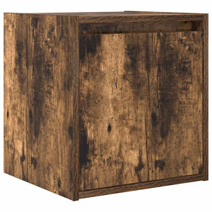 Κομοδίνα Επιτοίχια 2 τεμ. Καπνιστή Δρυς 38x34x40 εκ.
