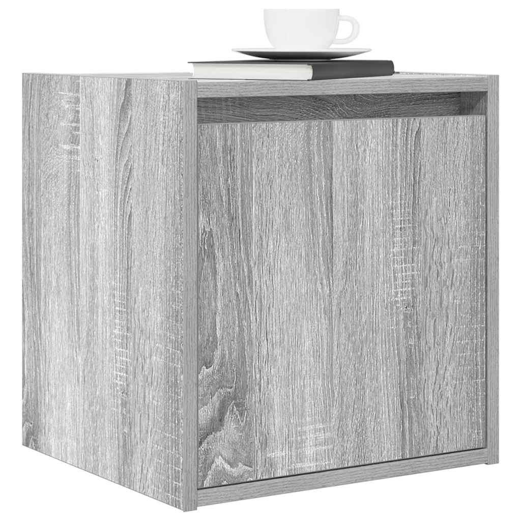 Κομοδίνα Επιτοίχια Γκρι Sonoma 38x34x40 εκ.