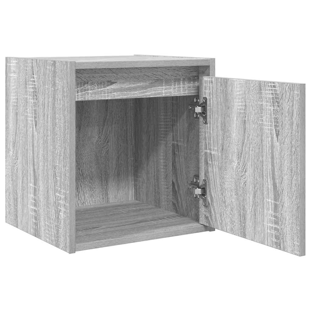 Κομοδίνα Επιτοίχια Γκρι Sonoma 38x34x40 εκ.