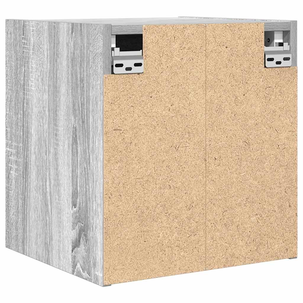 Κομοδίνα Επιτοίχια 2 τεμ. Γκρι Sonoma 38x34x40 εκ.