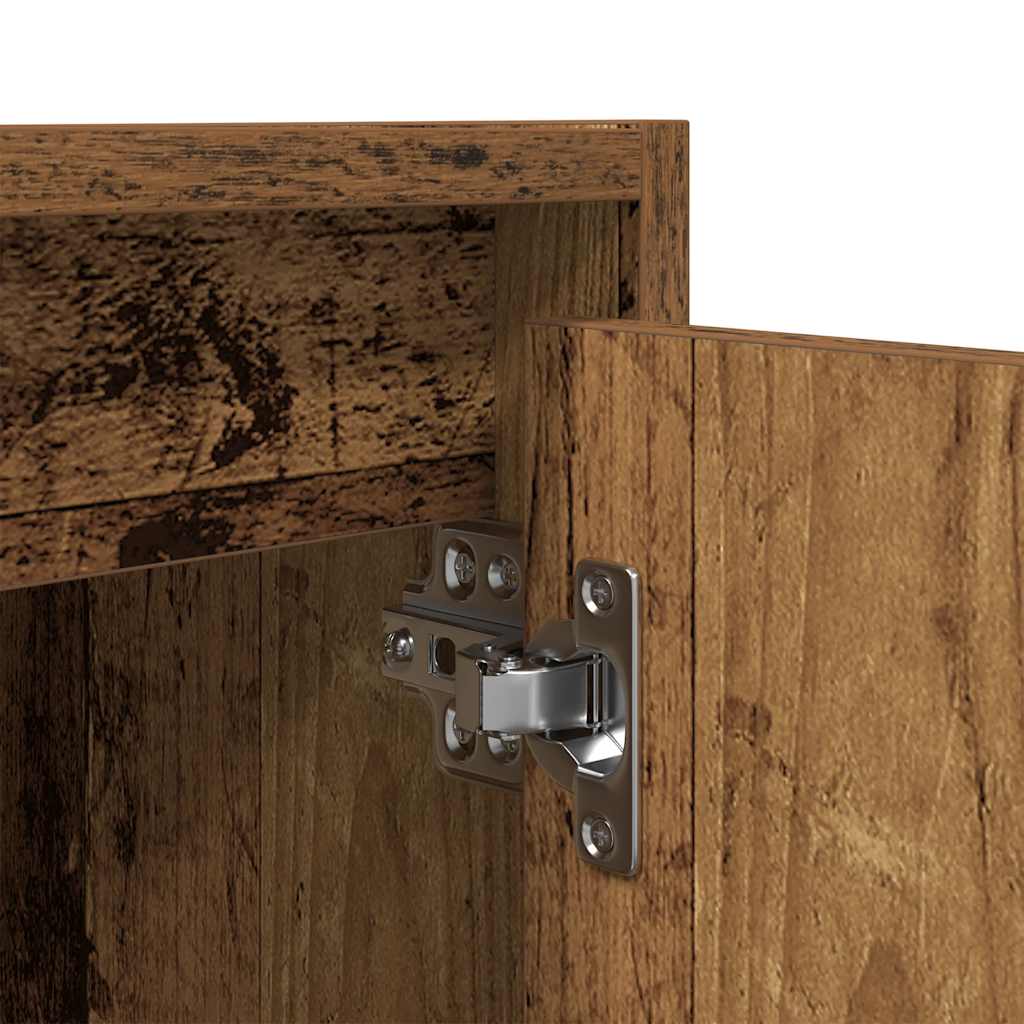 Κομοδίνα 2 τεμ. Επιτοίχιο Όψη Παλαιού Ξύλου 38x34x40 εκ.