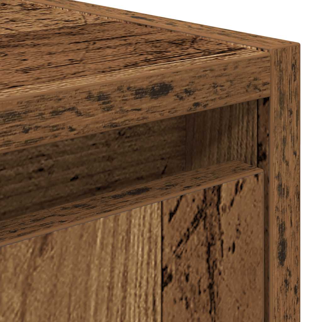 Κομοδίνα 2 τεμ. Επιτοίχιο Όψη Παλαιού Ξύλου 38x34x40 εκ.