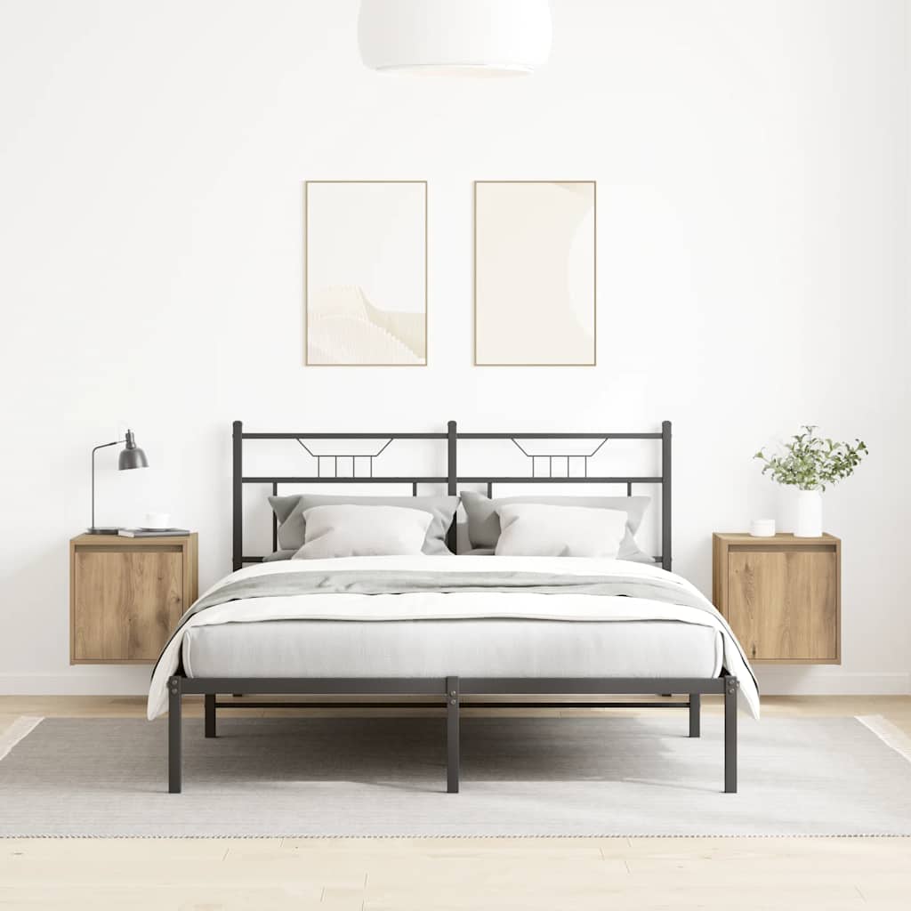 Κομοδίνα Επιτοίχια 2 τεμ. Αρτισιανή Δρυς 38x34x40 εκ.