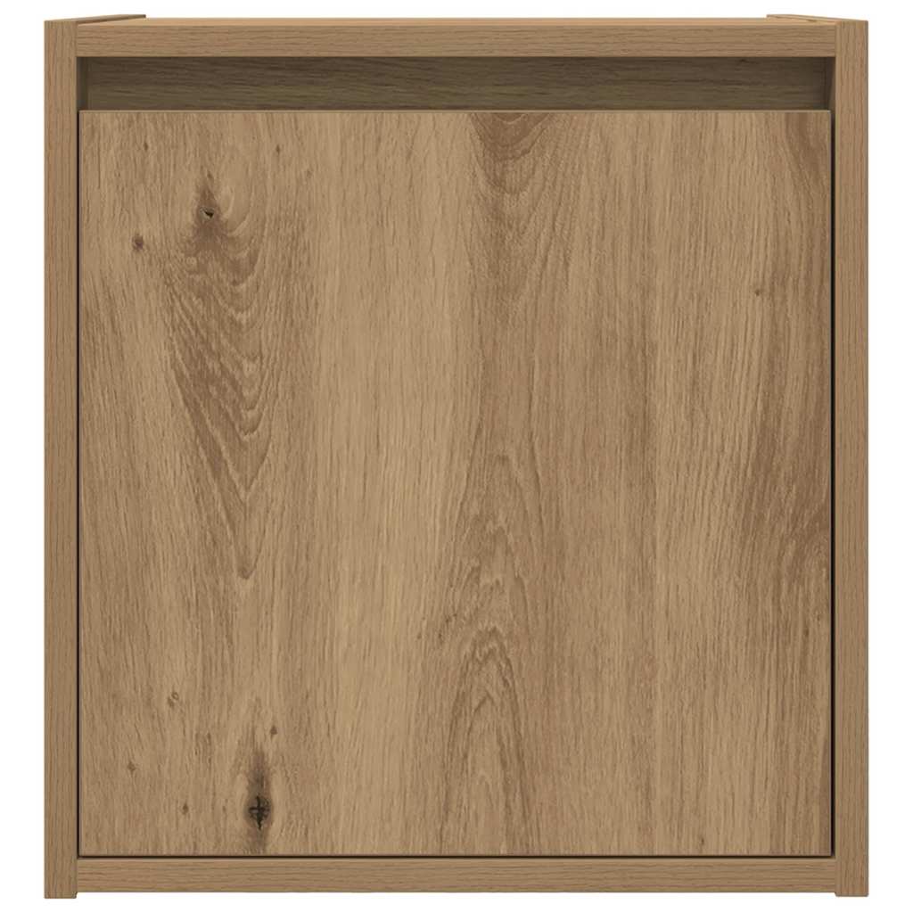 Κομοδίνα Επιτοίχια 2 τεμ. Αρτισιανή Δρυς 38x34x40 εκ.