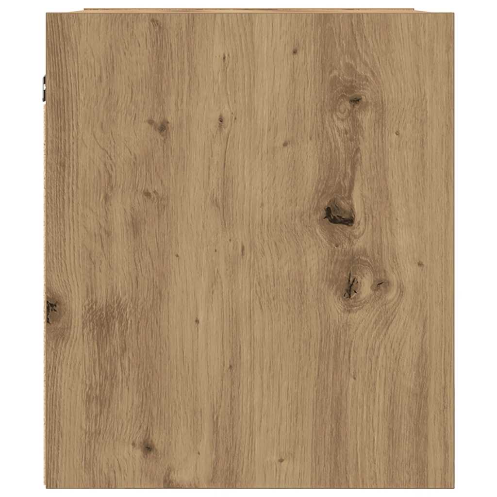 Κομοδίνα Επιτοίχια 2 τεμ. Αρτισιανή Δρυς 38x34x40 εκ.