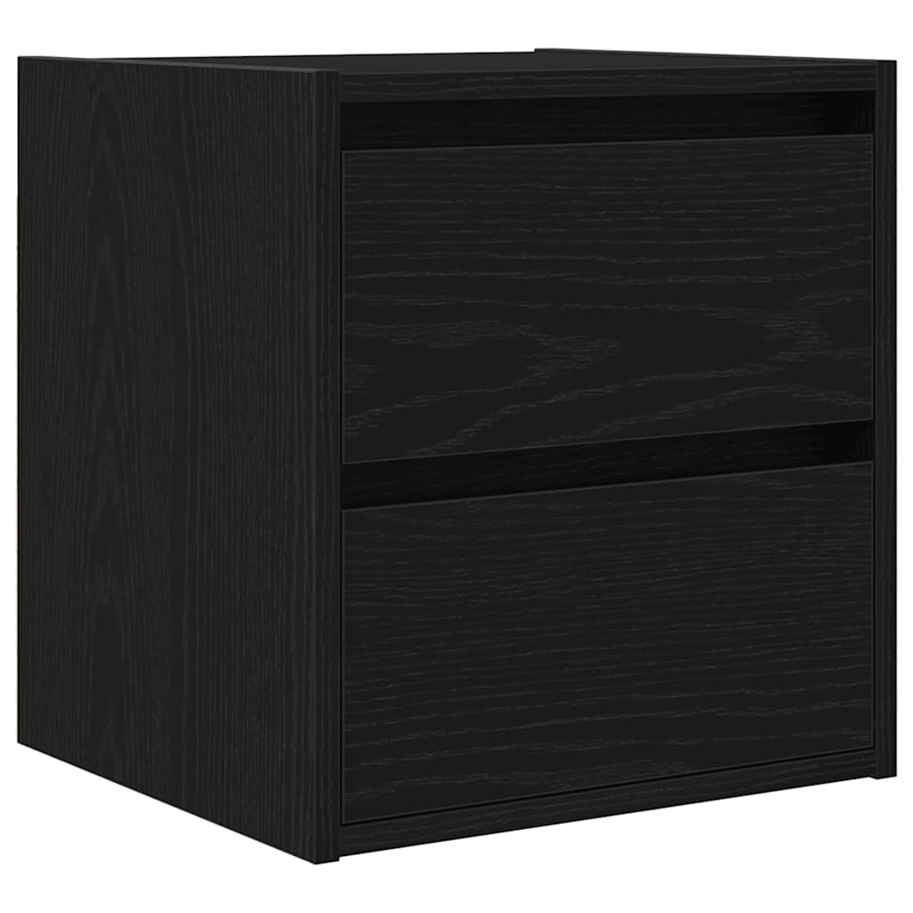 Κομοδίνο Επιτοίχιο Μαύρη βελανιδιά 38x34x40 εκ. - Pakobazaar