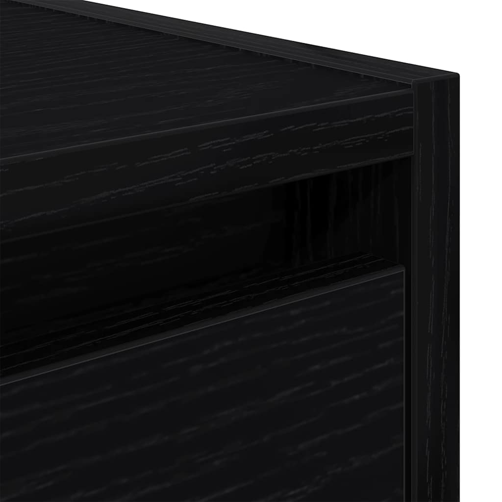 Κομοδίνο Επιτοίχιο Μαύρη βελανιδιά 38x34x40 εκ. - Pakobazaar
