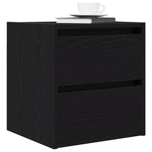 Κομοδίνα Επιτοίχια 2 τεμ. Μαύρη βελανιδιά 38x34x40 εκ. - Pakobazaar