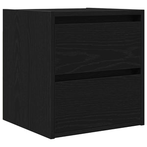 Κομοδίνα Επιτοίχια 2 τεμ. Μαύρη βελανιδιά 38x34x40 εκ. - Pakobazaar