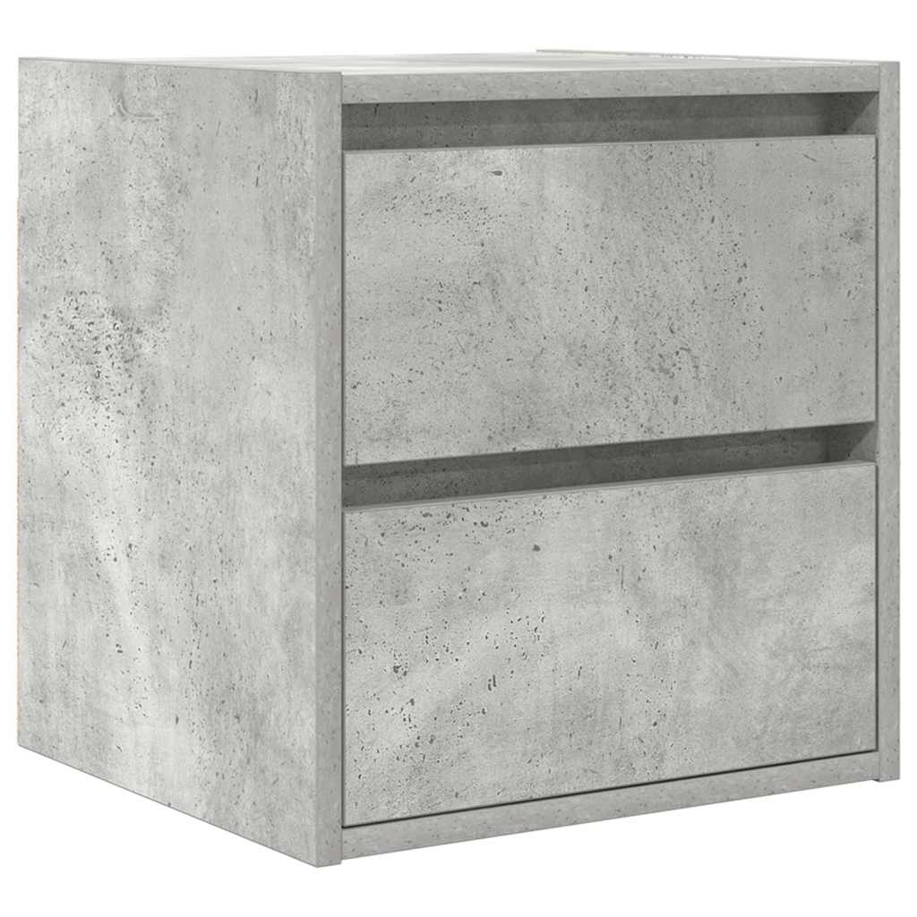 Κομοδίνο Επιτοίχιο Γκρι Σκυροδέματος 38x34x40 εκ.