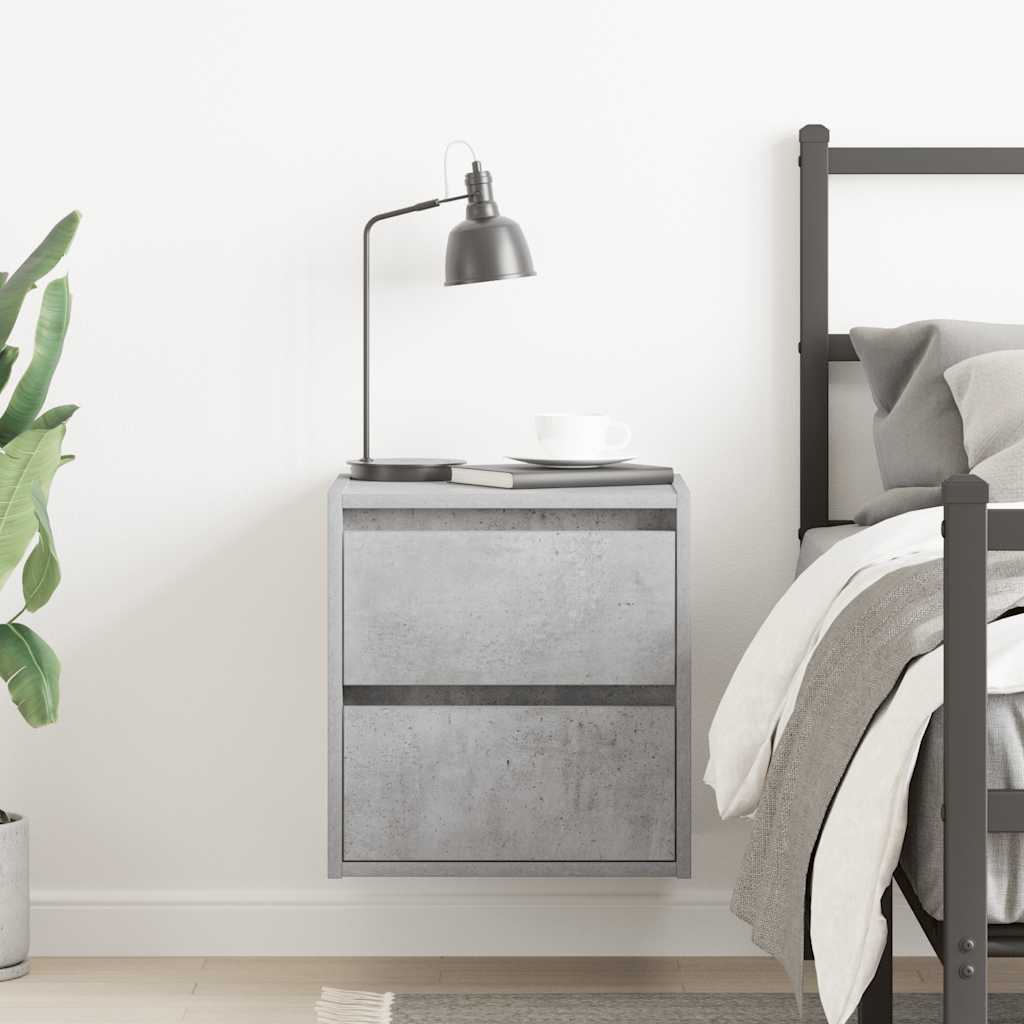 Κομοδίνο Επιτοίχιο Γκρι Σκυροδέματος 38x34x40 εκ.
