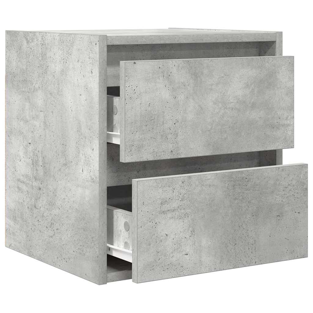 Κομοδίνο Επιτοίχιο Γκρι Σκυροδέματος 38x34x40 εκ.