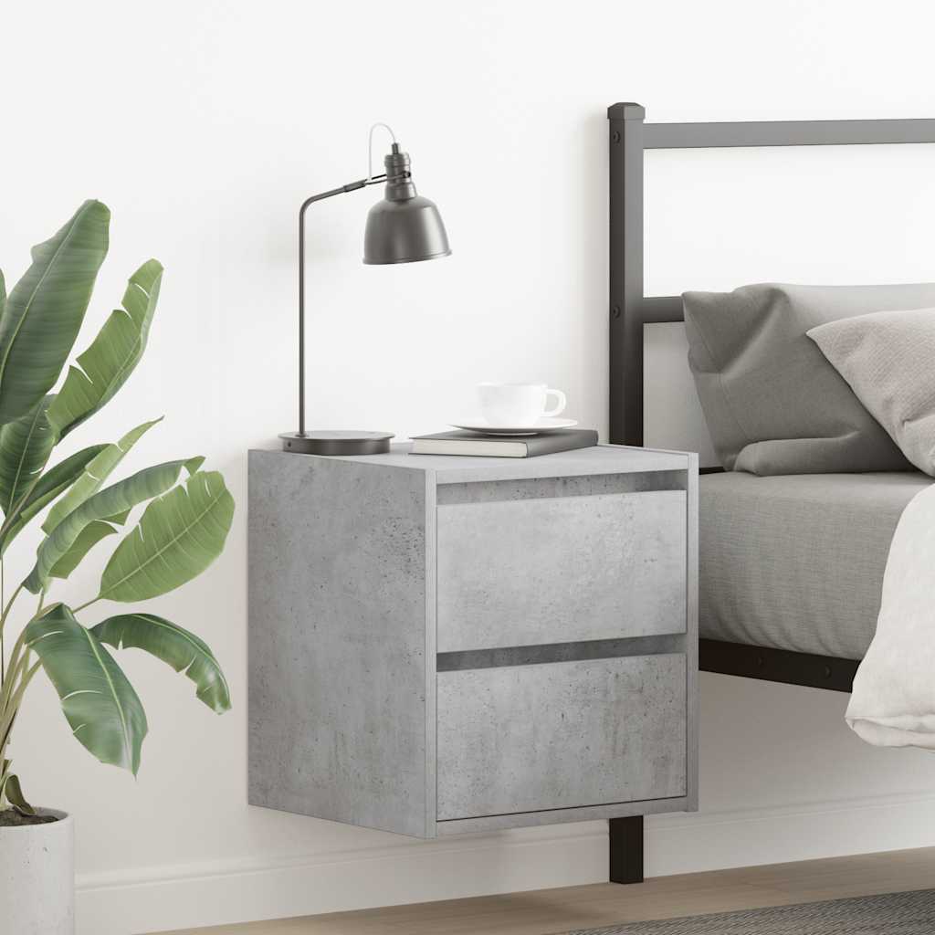 Κομοδίνο Επιτοίχιο Γκρι Σκυροδέματος 38x34x40 εκ.