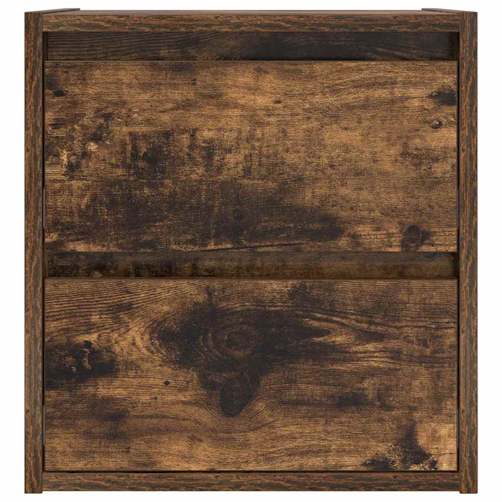 Κομοδίνο Επιτοίχιο Καπνιστή Δρυς 38x34x40 εκ.