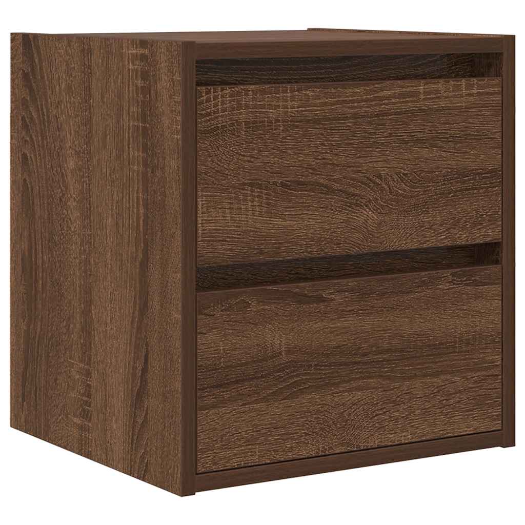 Κομοδίνο Επιτοίχιο Καφέ Δρυς 38x34x40 εκ.