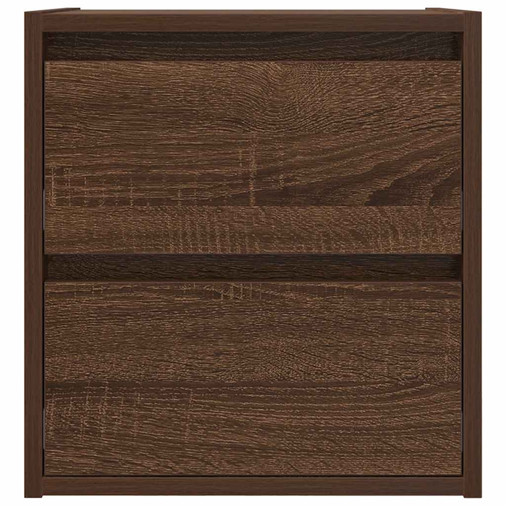 Κομοδίνο Επιτοίχιο Καφέ Δρυς 38x34x40 εκ.