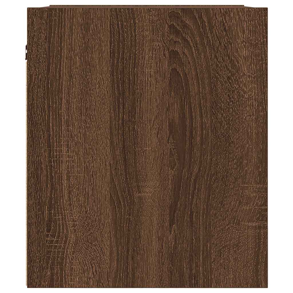 Κομοδίνο Επιτοίχιο Καφέ Δρυς 38x34x40 εκ.