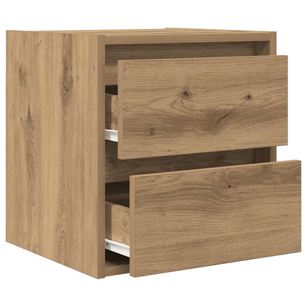 Κομοδίνο Επιτοίχιο Αρτισιανή Δρυς 38x34x40 εκ.