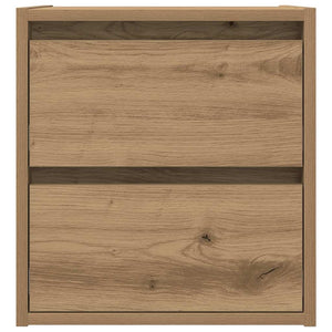 Κομοδίνα Επιτοίχια 2 τεμ. Αρτισιανή Δρυς 38x34x40 εκ.