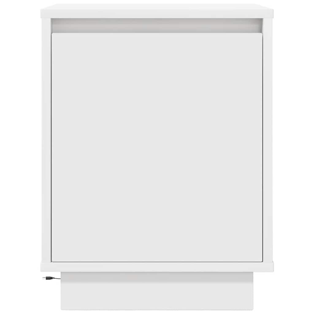 Κομοδίνο με φώτα LED Λευκό 38x34x50 cm - Pakobazaar