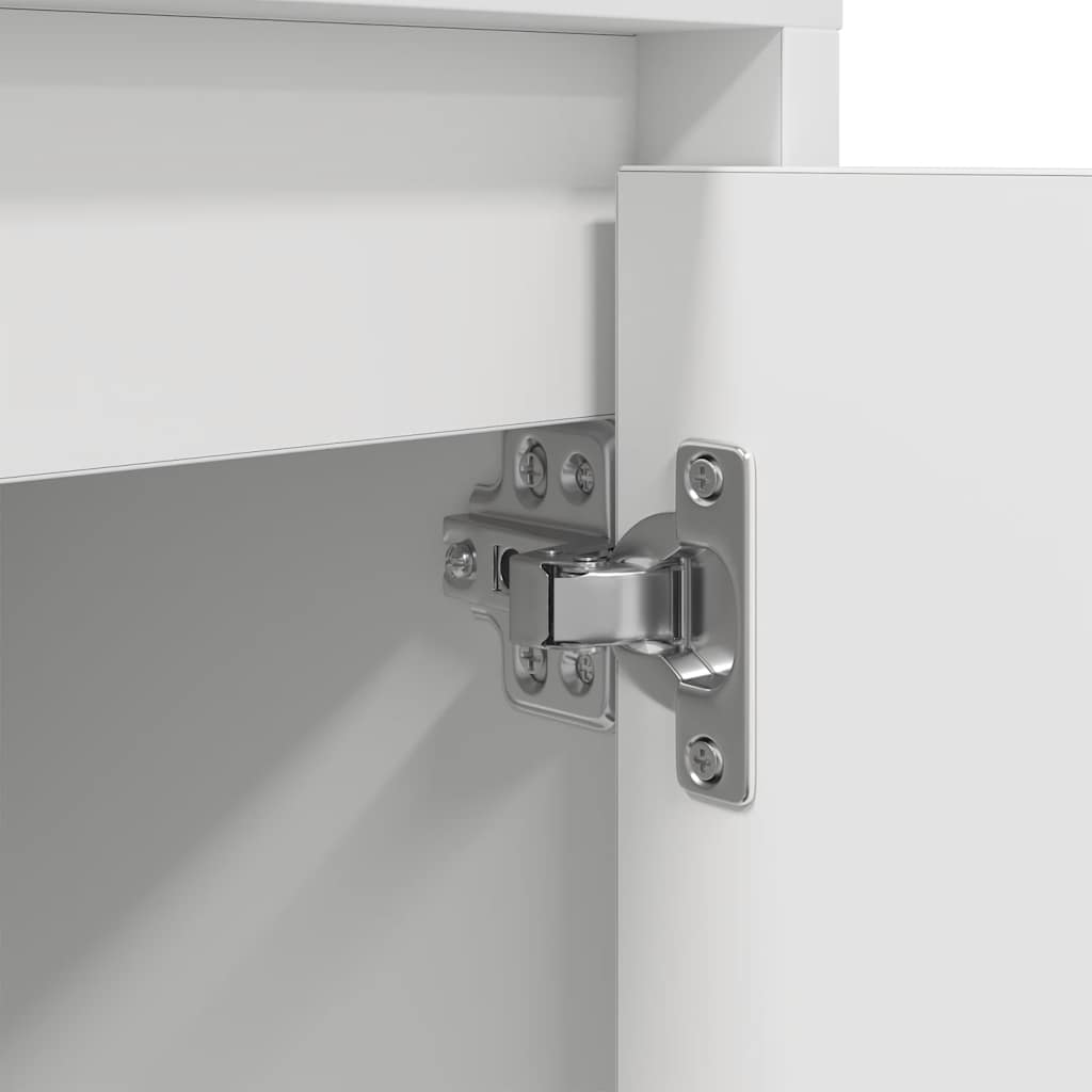 Κομοδίνο με φώτα LED Λευκό 38x34x50 cm - Pakobazaar