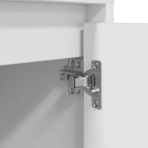 Κομοδίνα με φώτα LED 2 τεμάχια Λευκό 38x34x50 cm - Pakobazaar