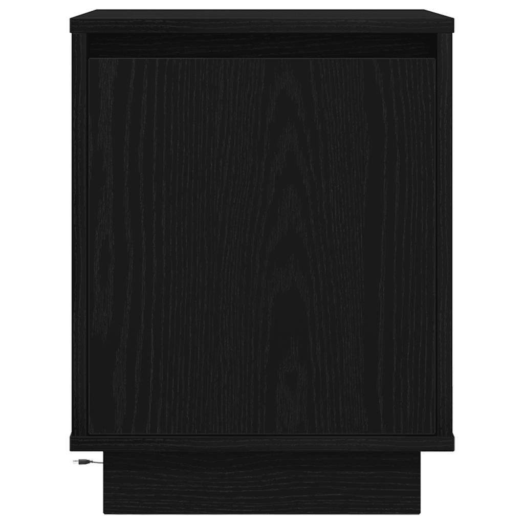 Κομοδίνο με φώτα LED Μαύρο 38x34x50 cm - Pakobazaar