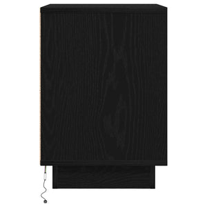 Κομοδίνα με φώτα LED 2 τεμάχια Μαύρο 38x34x50 cm - Pakobazaar