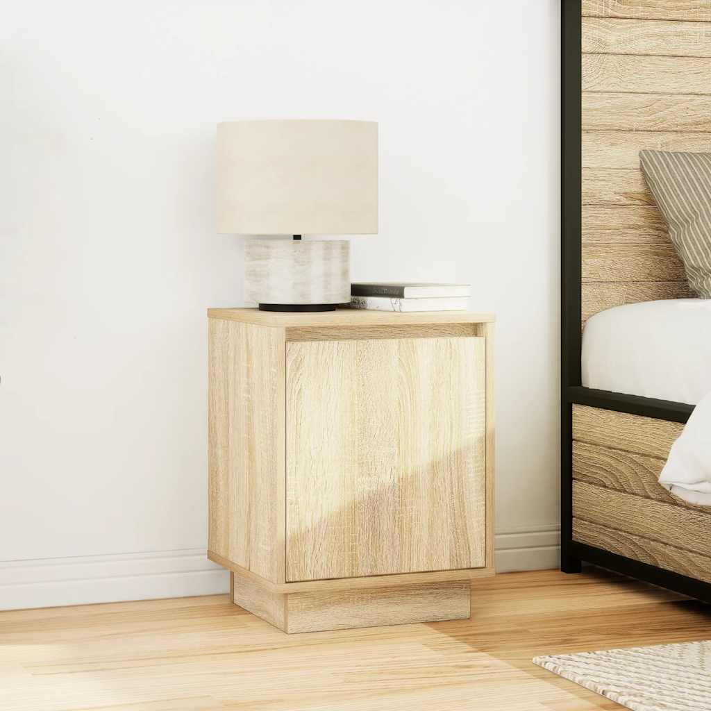 Κομοδίνο με φώτα LED Sonoma Oak 38x34x50 cm - Pakobazaar