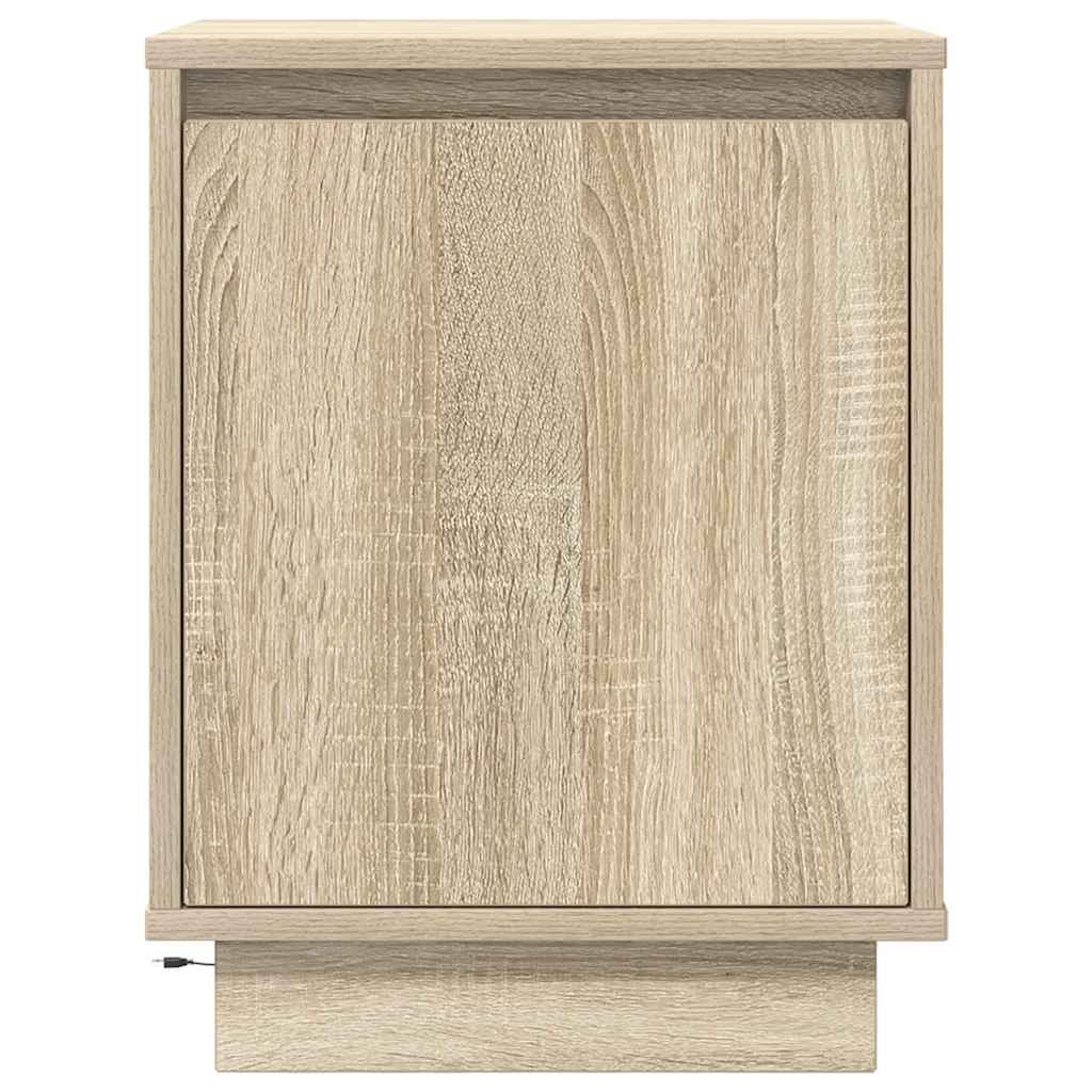 Κομοδίνο με φώτα LED Sonoma Oak 38x34x50 cm - Pakobazaar