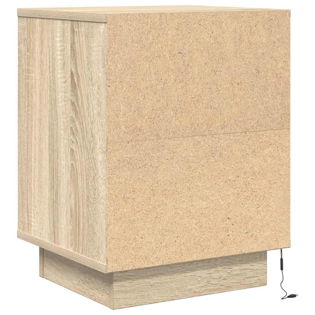 Κομοδίνο με φώτα LED Sonoma Oak 38x34x50 cm - Pakobazaar