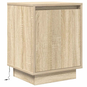 Κομοδίνα με φώτα LED 2 τεμάχια Sonoma Oak 38x34x50 cm - Pakobazaar